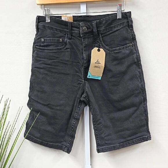 NWT Prana Washed Black Jean Shorts Size 28 - Picture 1 of 5